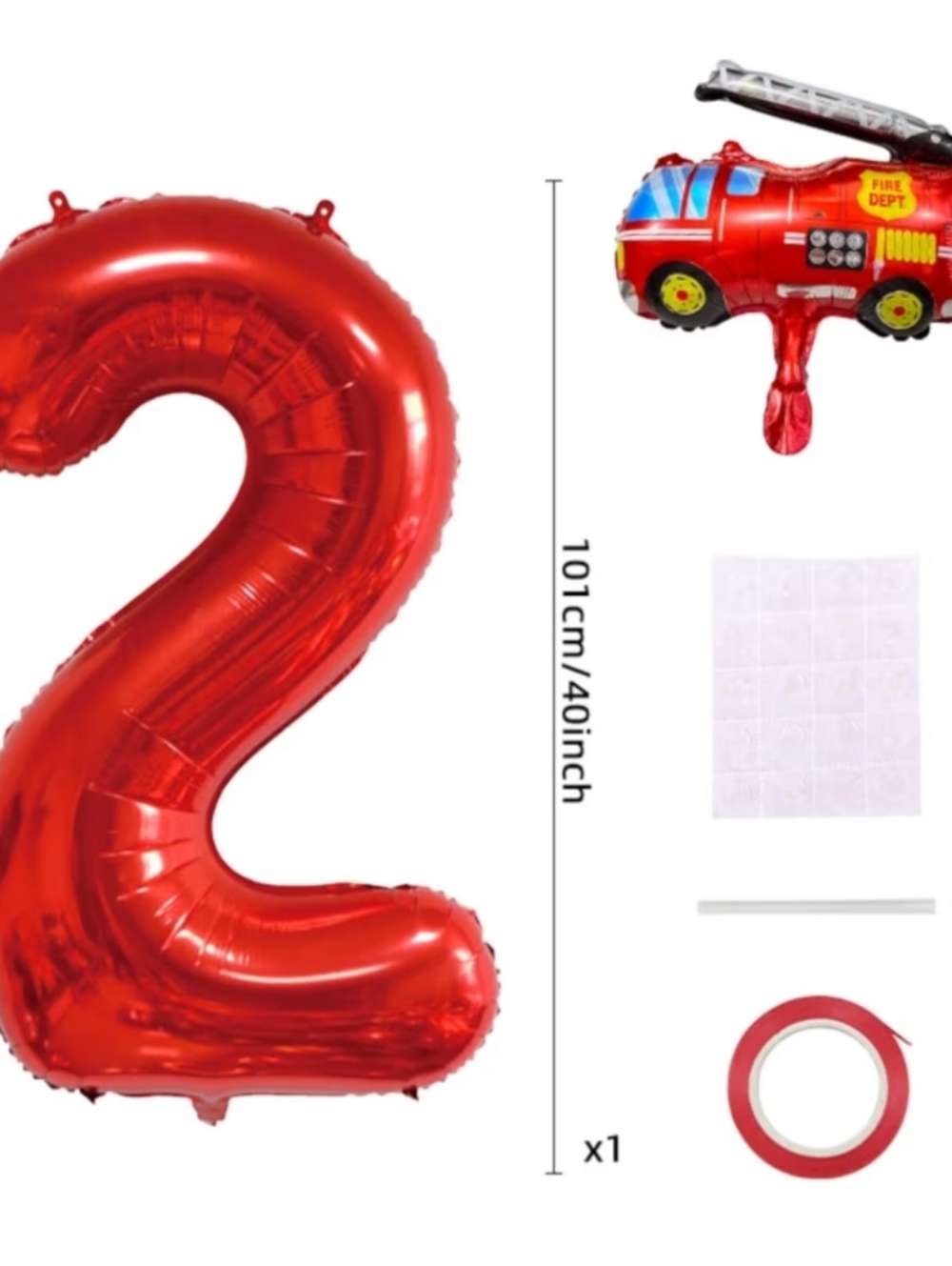 Red Number 2 Foil Balloon - Party Decoration